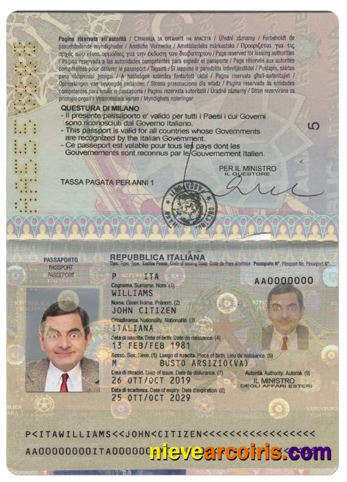 Italy passport version 2